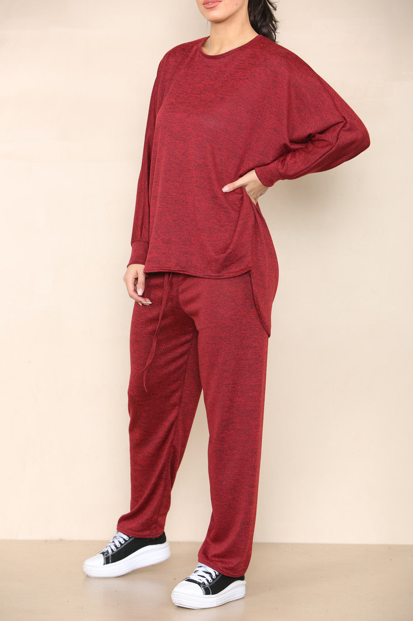 MARL TOP EN BROEKSET BURGUNDY