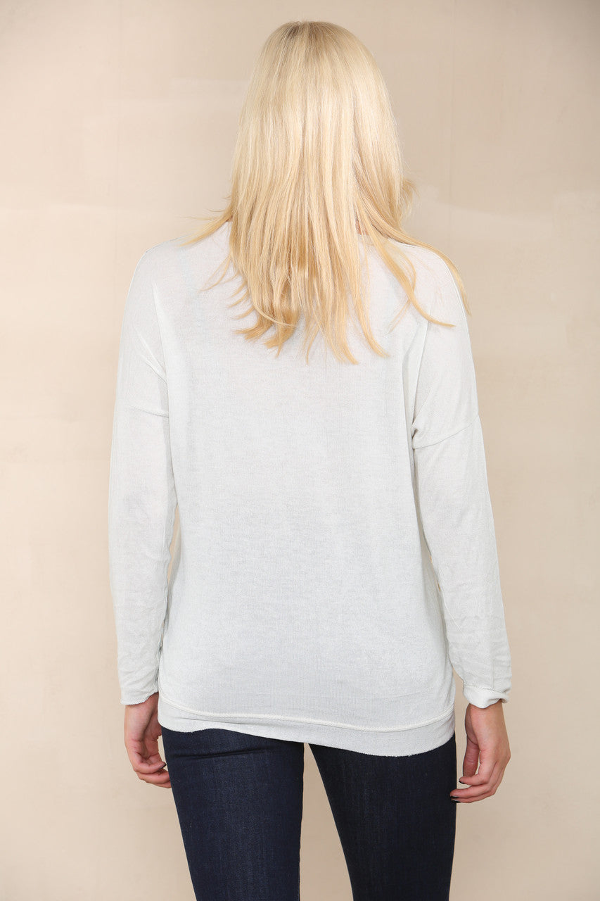 BAROQUE FOIL FINE KNIT TOP STONE