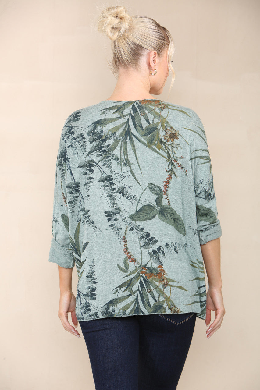 FIJNE TRUI MET BOSPRINT KHAKI
