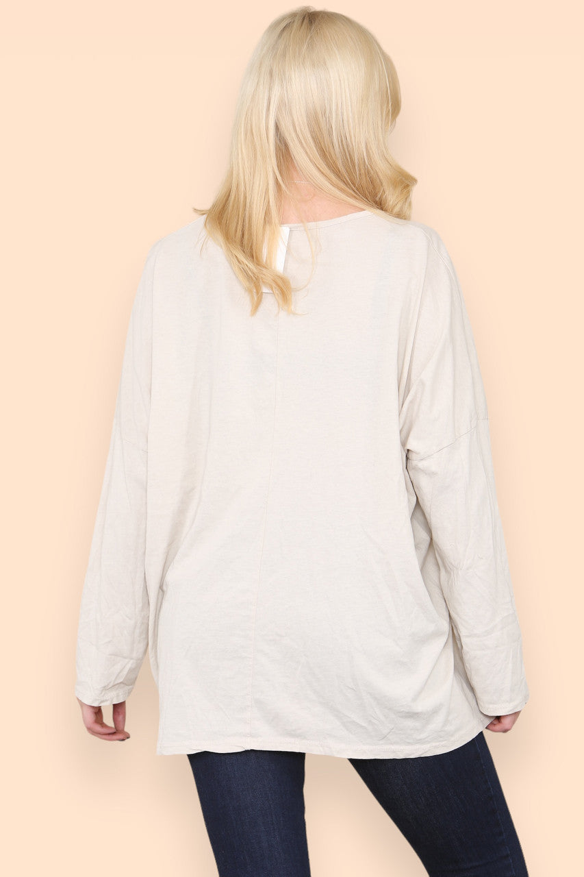 HEART CHAIN GRAPHIC TOP STONE