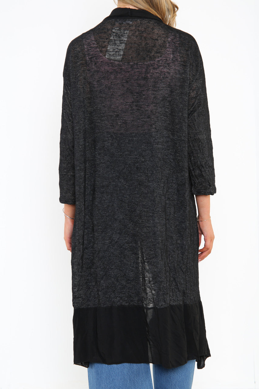 Dames Lang Vest Zwart