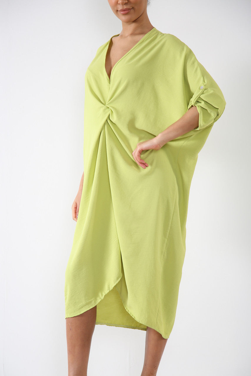 Damesjurk met Twist-detail Lime