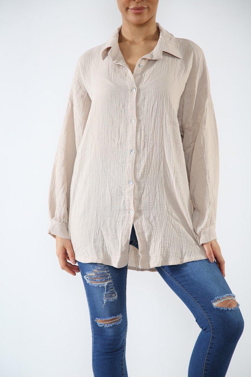 Ladies Shirt With Sequin Eye Back Detail Stone