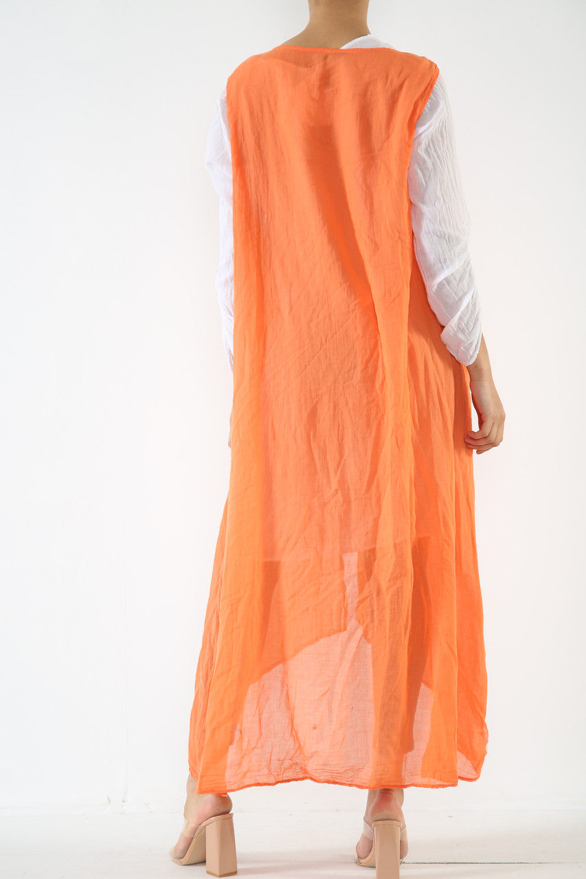 Dames 2-delige set tuniek top jurk oranje