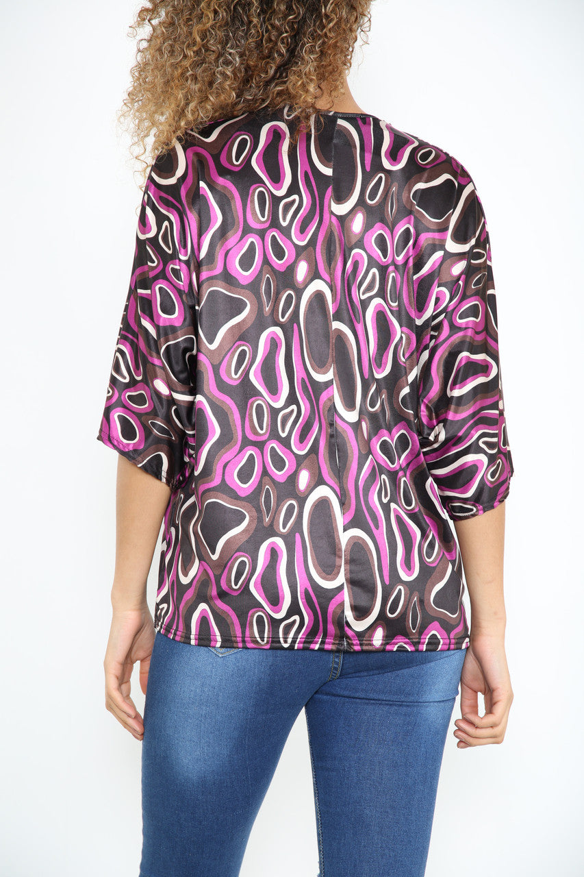 CIRCLE SWIRLS ABSTRACT TOP PURPLE