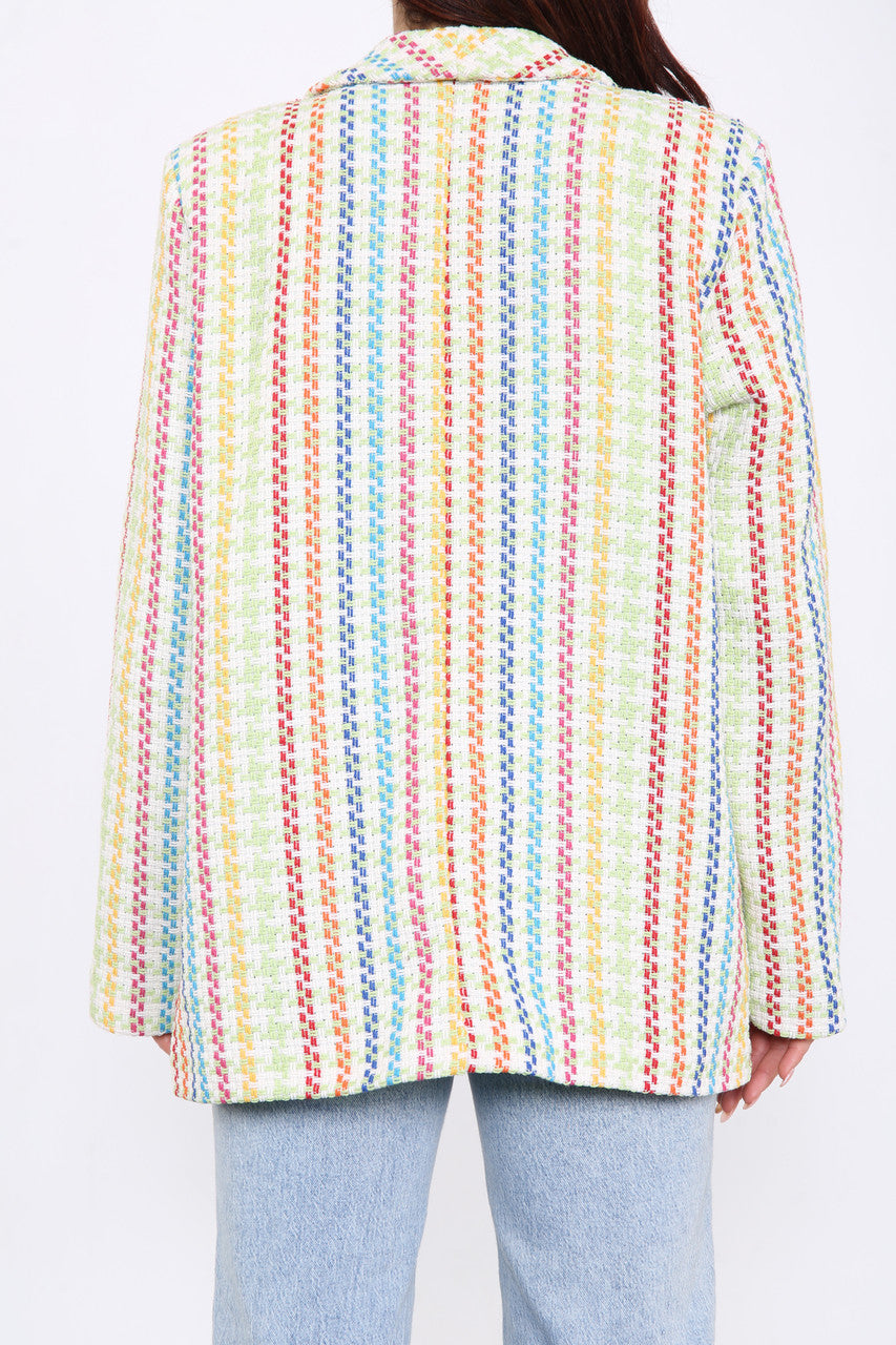 Ladies Colourful Tweed Blazer Lime