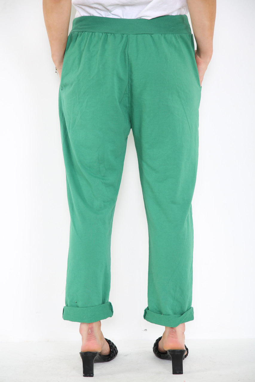PLAIN JOGGING PANTS GREEN