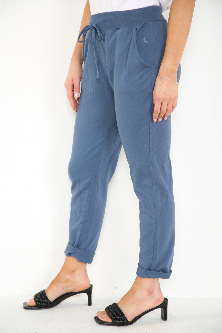 PLAIN JOGGING PANTS DENIM