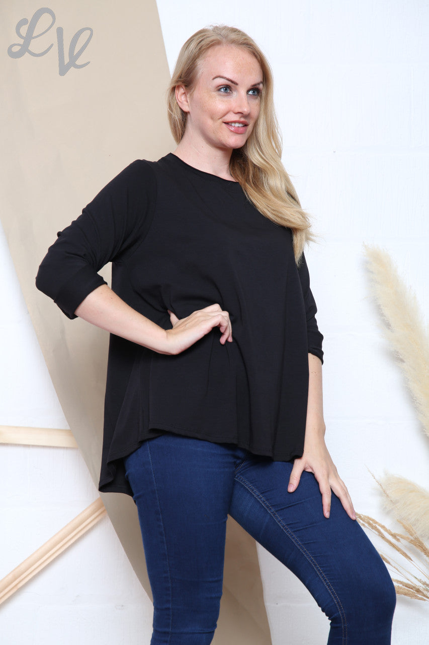 Ladies Plain Swing Top Black Unit Price £7.99