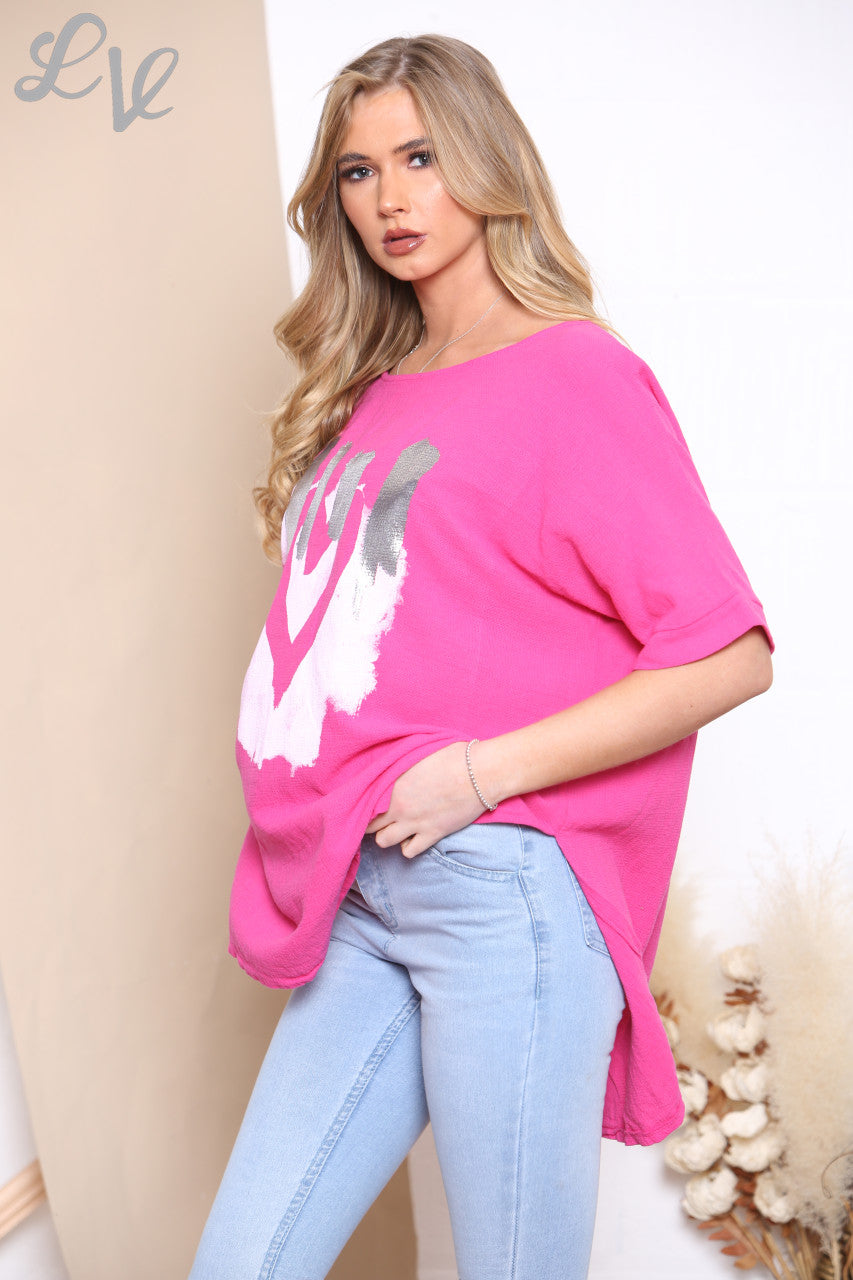 Dames Folie Smile Top Cerise