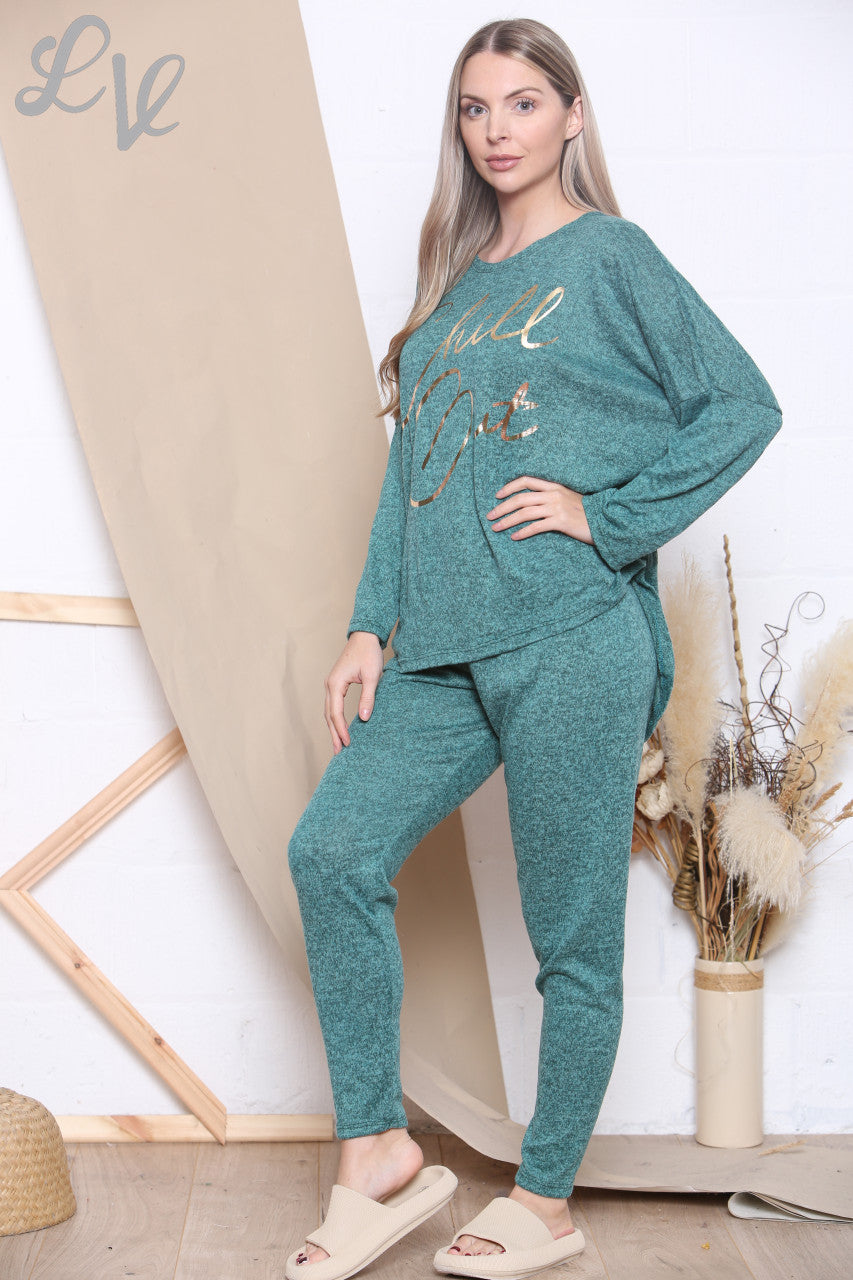 Ladies Chill Out Loungewear Set Teal Unit Price WAS £16.99 NOW £8.99