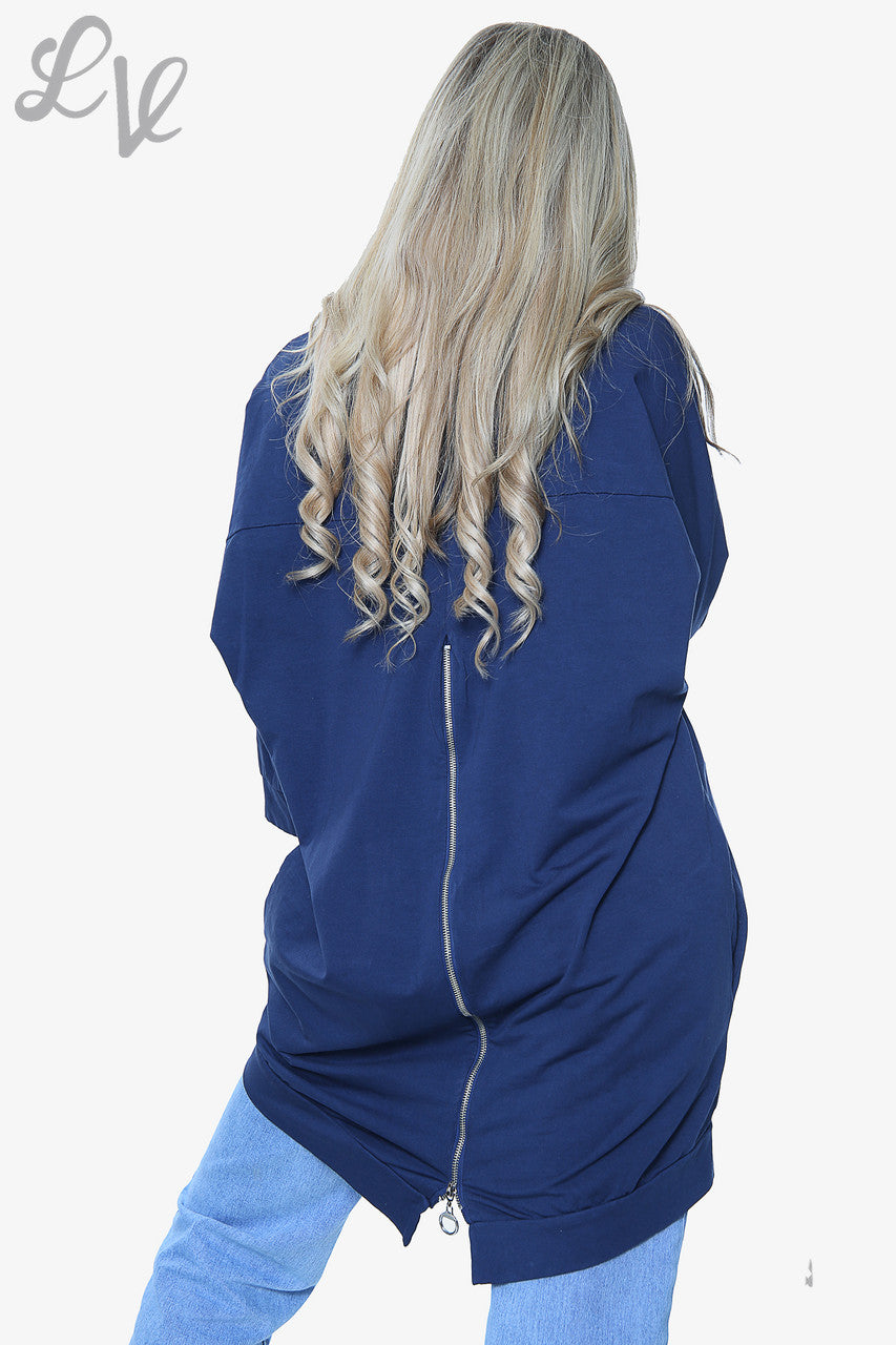 Dames Skull Heart Graphic Top Marineblauwe eenheidsprijs €14,99