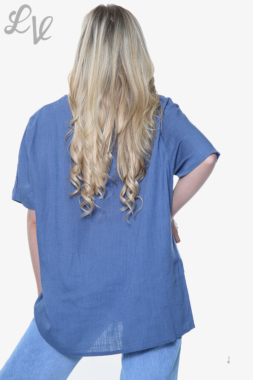 Ladies Feather Print Top Denim Unit Price £10.99