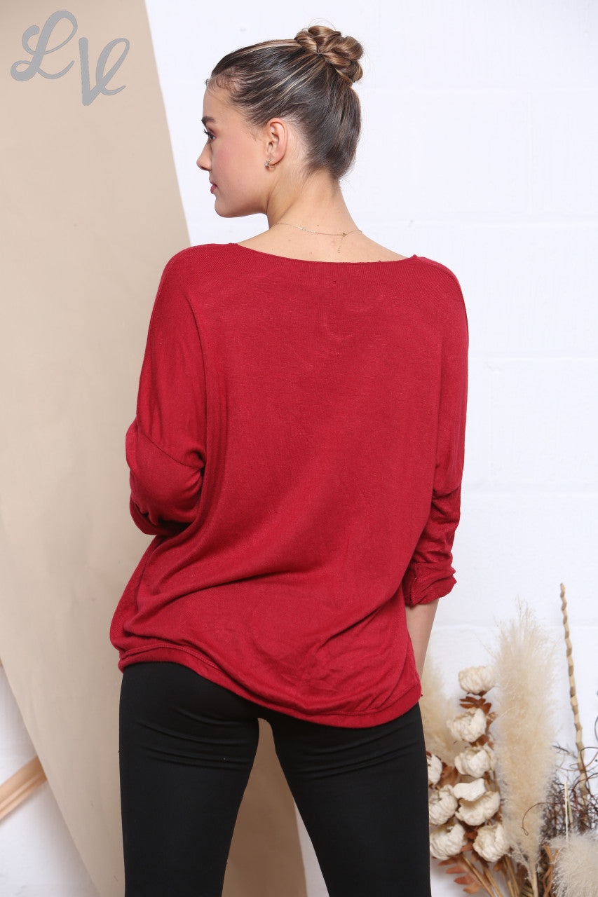 Ladies Knitted Foil Animal Mix Print Jumper Red Unit Price £6.99