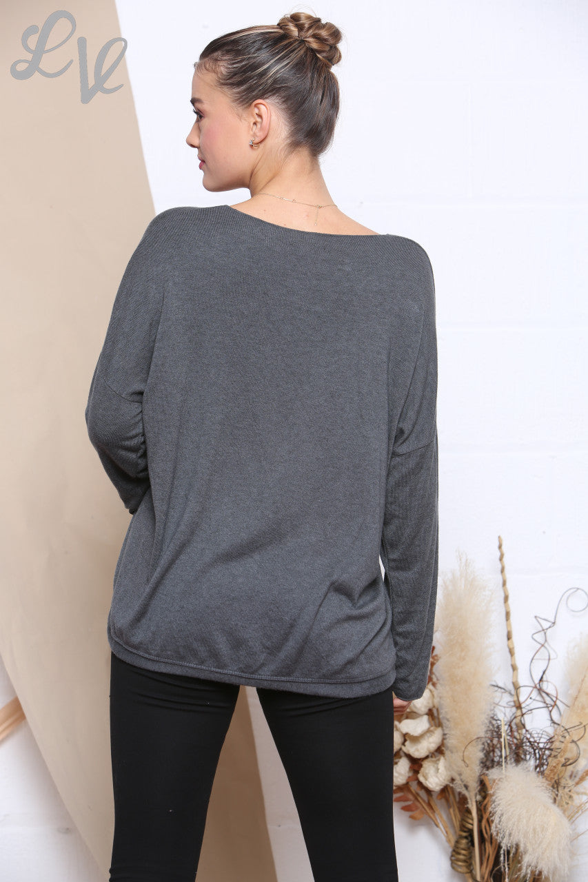 Ladies Knitted Foil Animal Mix Print Jumper Charcoal Unit Price £6.99