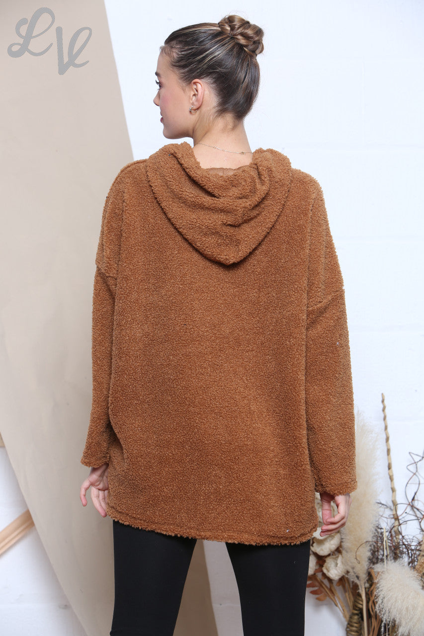 Ladies Teddy Hooded Top Tan Unit Price WAS £12.99 NOW £8.99