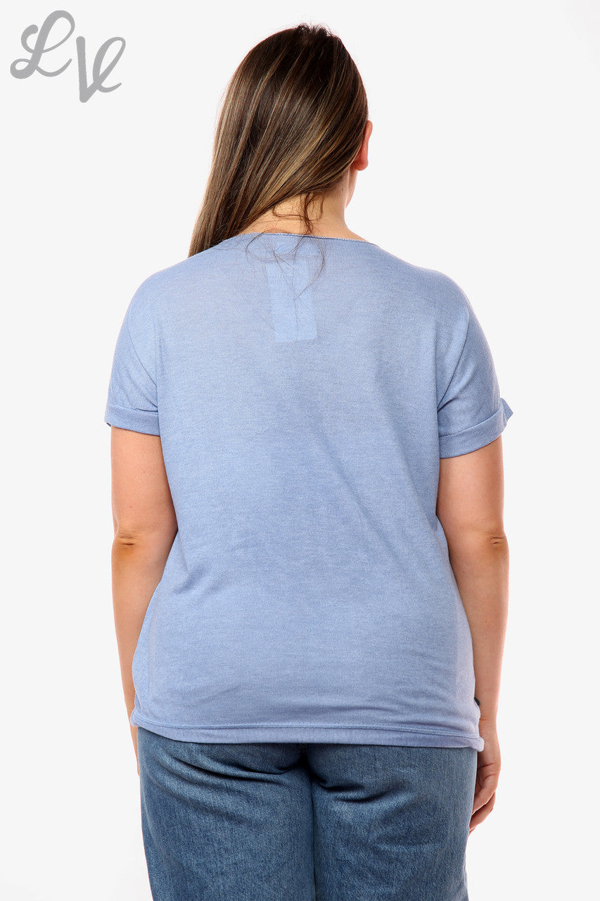 Dames Shimmer Anker Top Spijkerstof Prijs WAS €9.99 NU €5.99