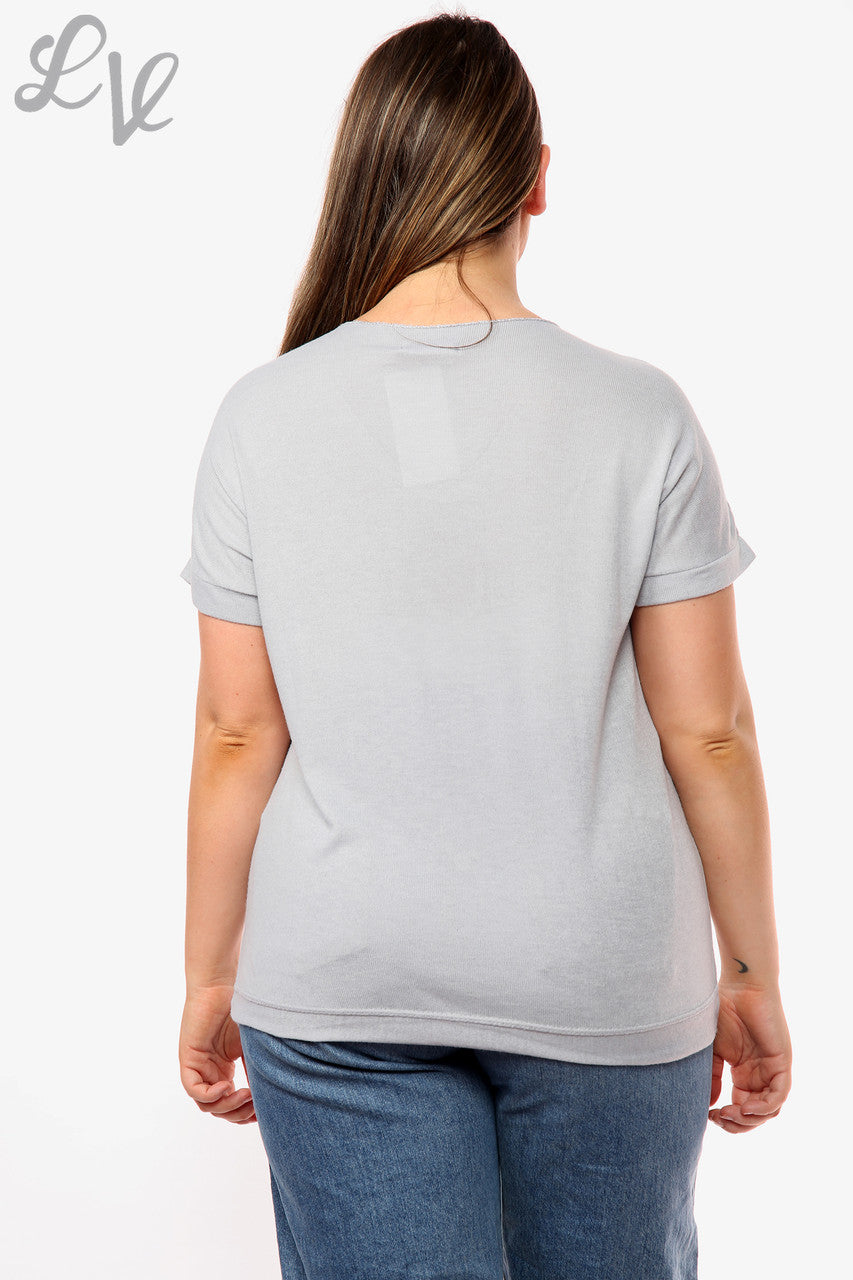 Dames Shimmer Anker Top Grijs Stukprijs WAS € 9,99 NU € 5,99