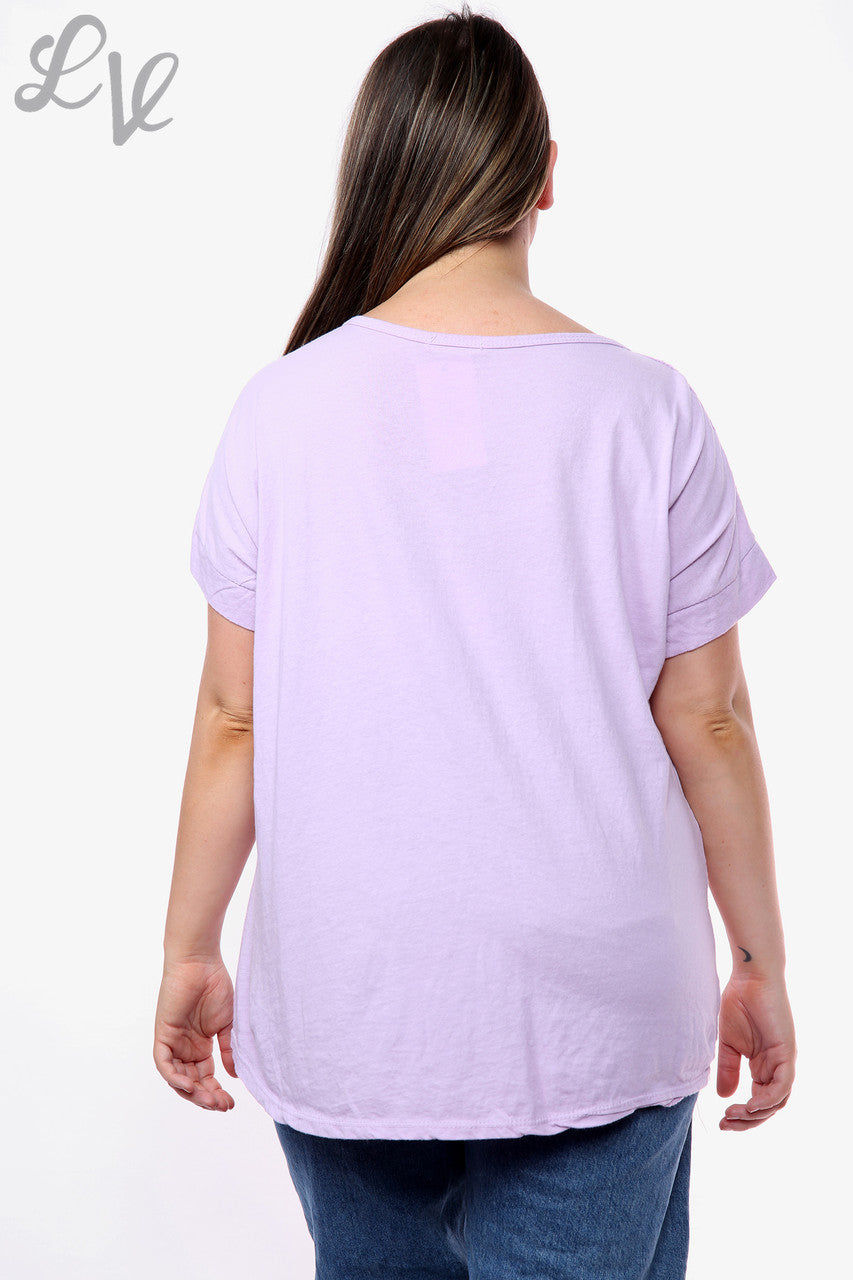 Dames Hart Graffiti Top Paars Stukprijs WAS €10,99 NU €7,99