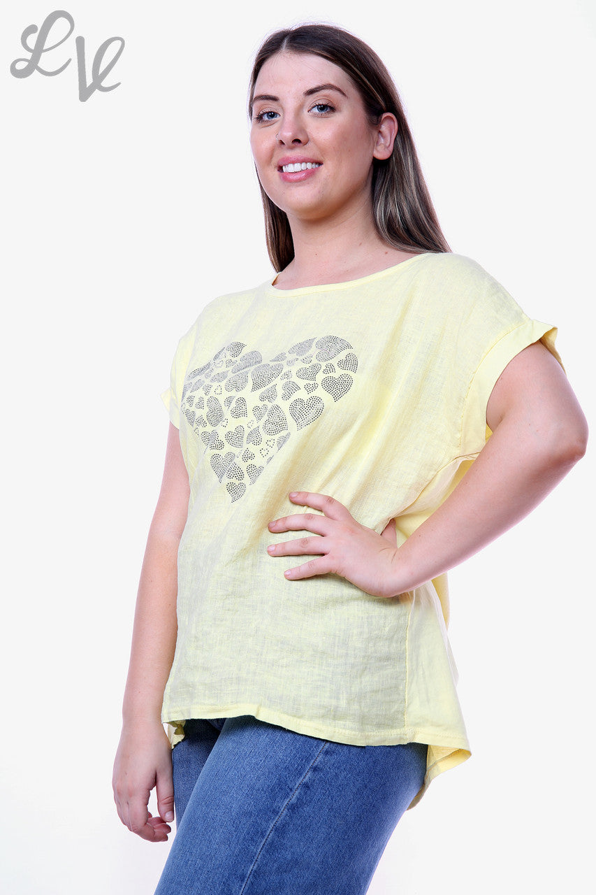 Dames Hart Sequin Top Citroen Stukprijs WAS € 10,99 NU € 7,99