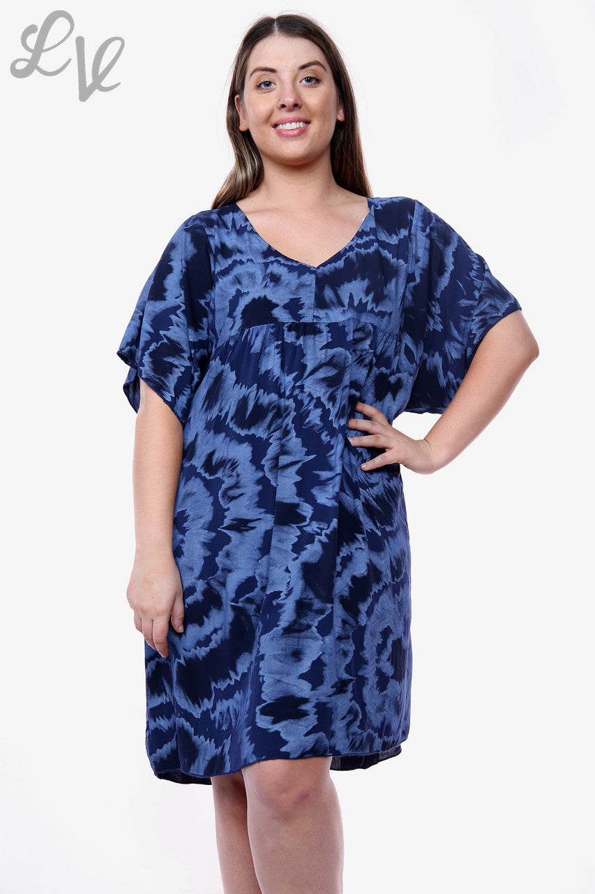 Dames Tie Dye Oversized Jurk Marineprijs WAS €14,99 NU €6,99