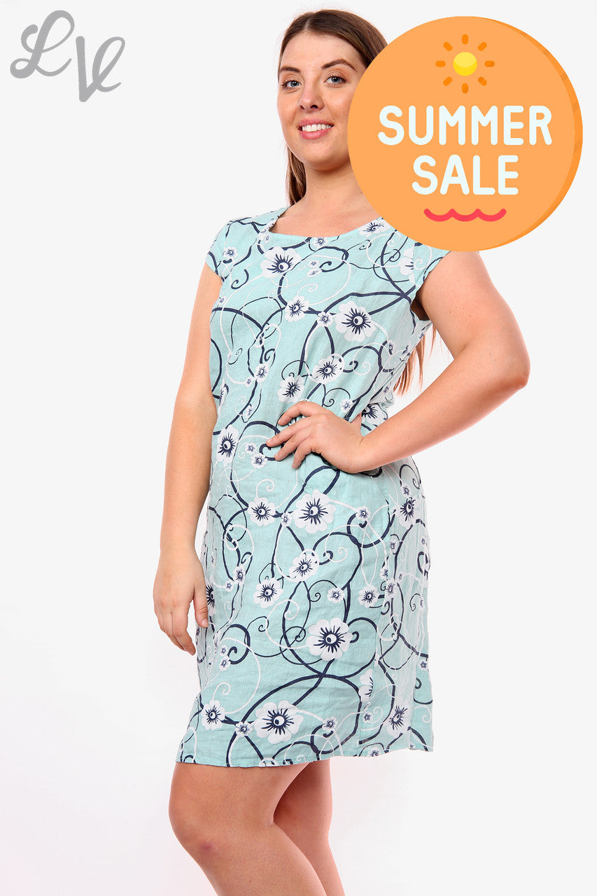 Dames Jurk Bloemen & Krullen Mintstuk Prijs WAS € 14,99 NU € 8,99