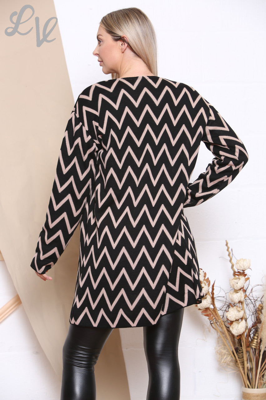 Dames Zigzag Vest Zwart Stukprijs € 9,99