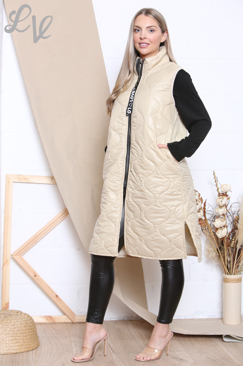 Ladies Love Zipper Padded Gilet Cream Unit Price £16.99