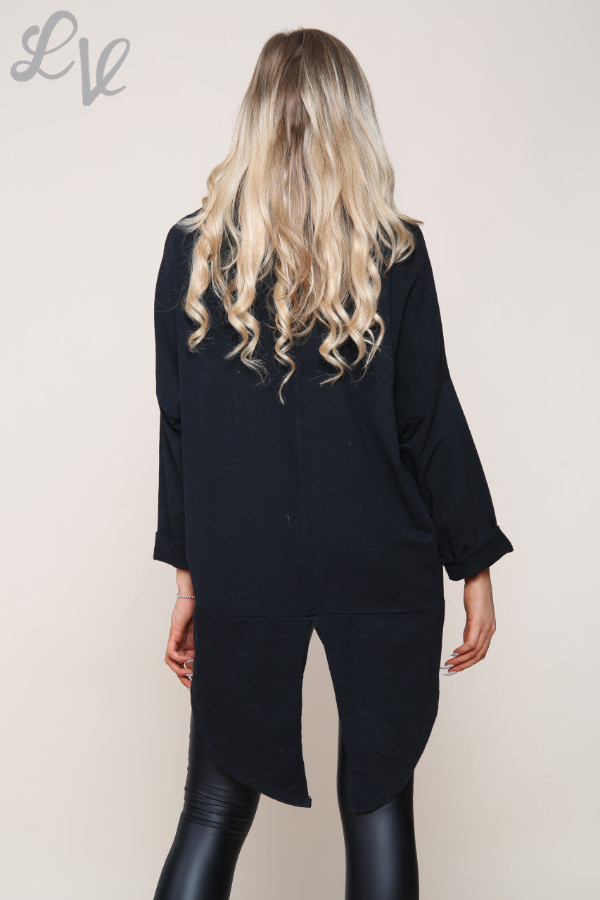 Dames New York Grafische Tuniek Top Zwart Eenheidsprijs €12,99
