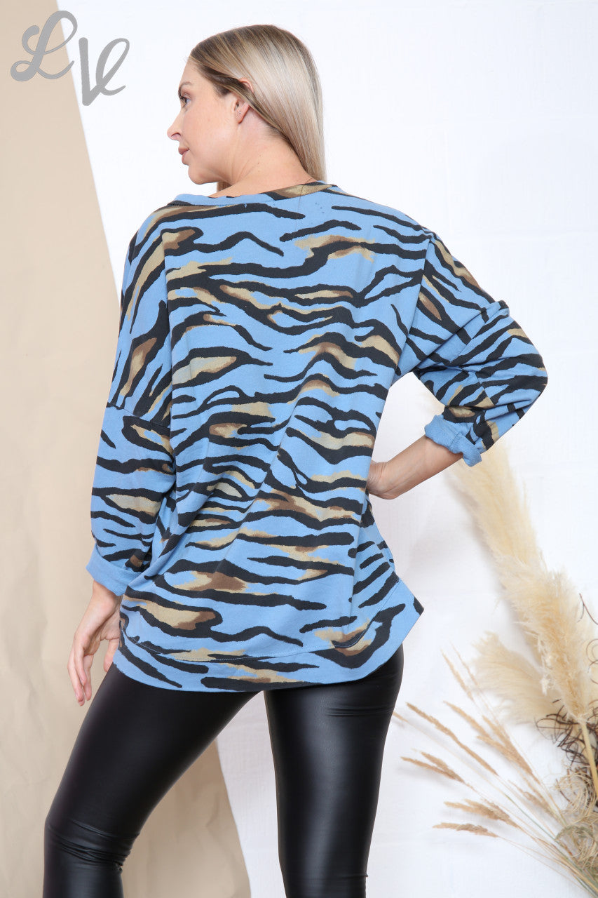 Ladies Tiger Print Top Denim Unit Price WAS £12.99 NOW £6.99