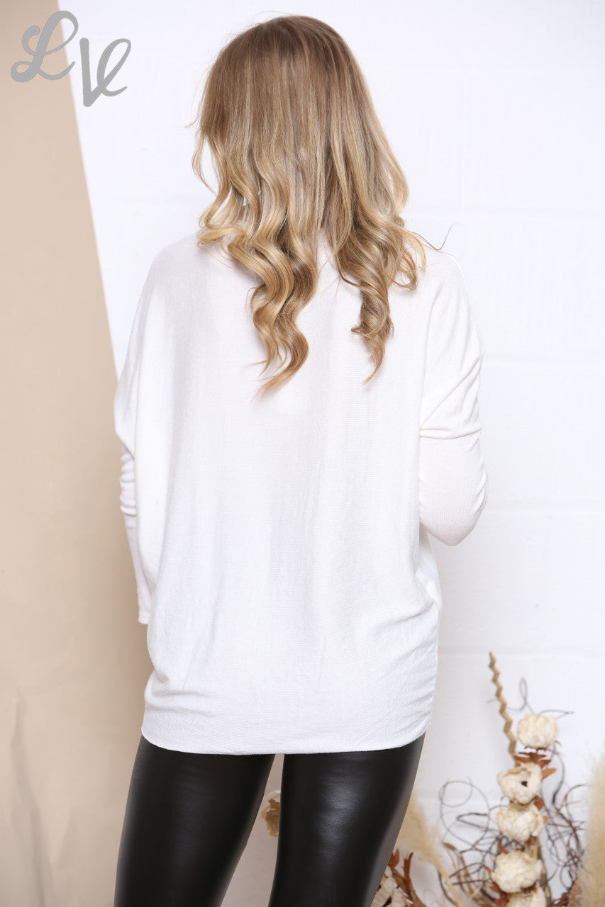 Ladies Love Sequin Heart Top White Unit Price £9.99