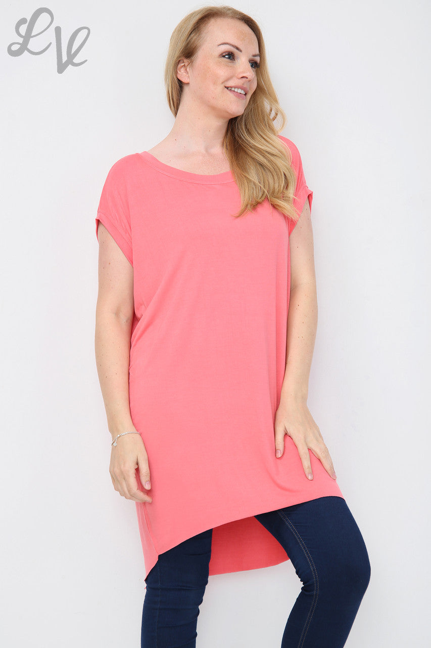 Dames Effen Tuniektop Koraal Stukprijs €5,99