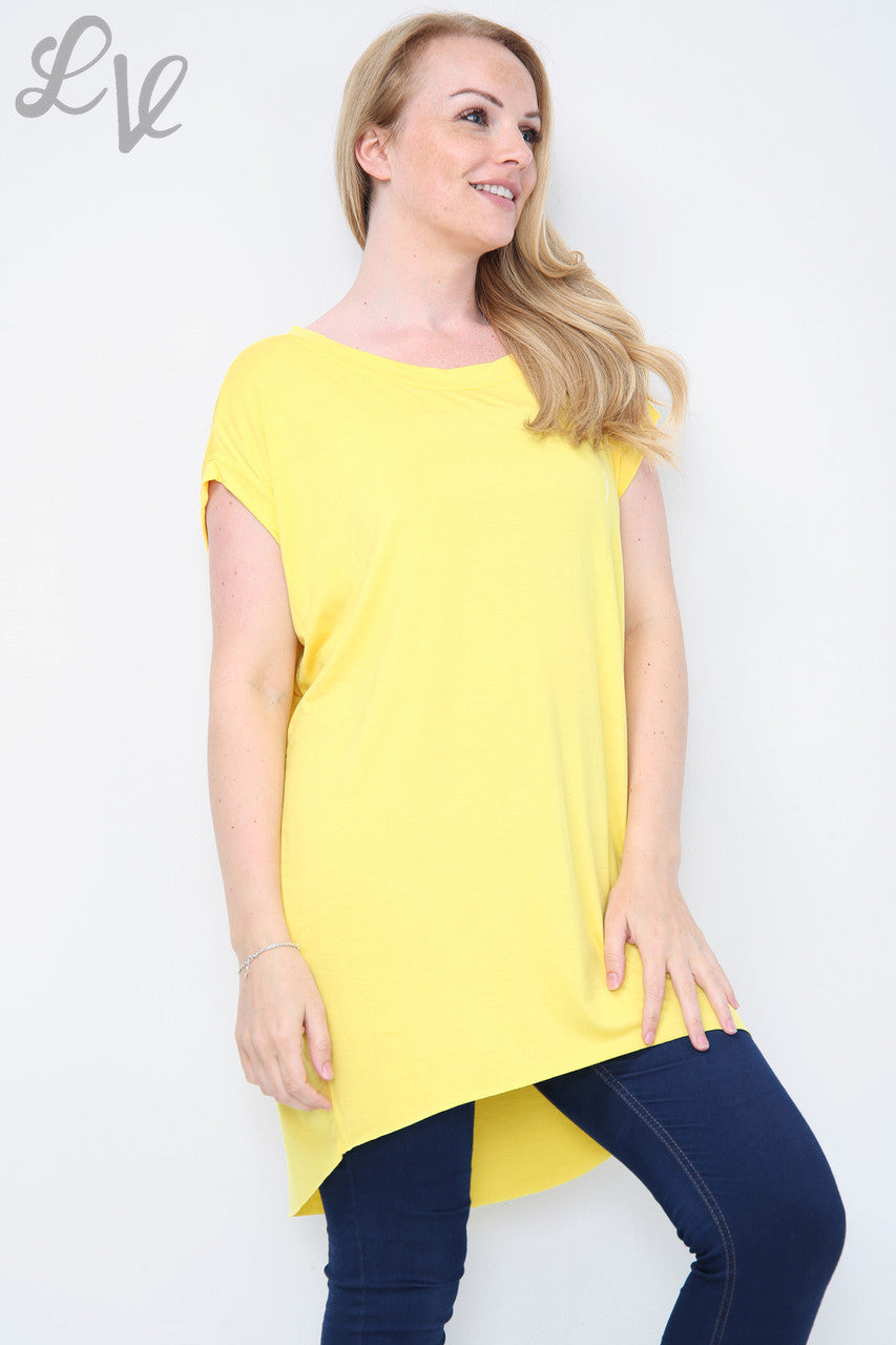 Ladies Plain Tunic Top Yellow Unit Price £5.99