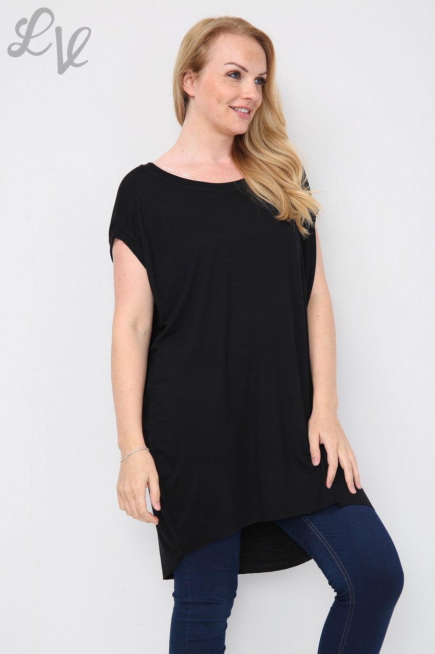 Dames Effen Tuniek Top Zwart Stukprijs €5,99