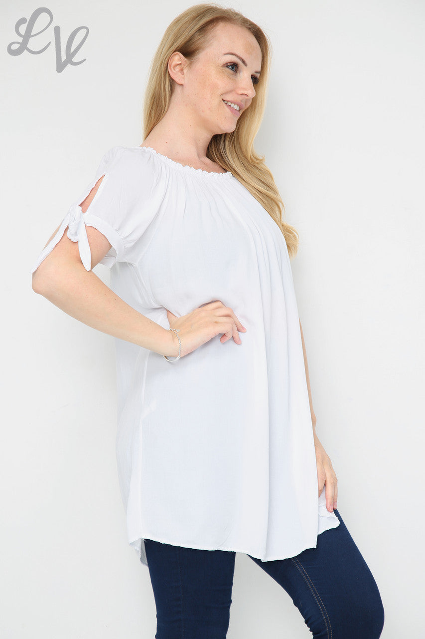 Dames Effen Tuniekjurk Zigeunerstijl Wit Stukprijs € 9,99