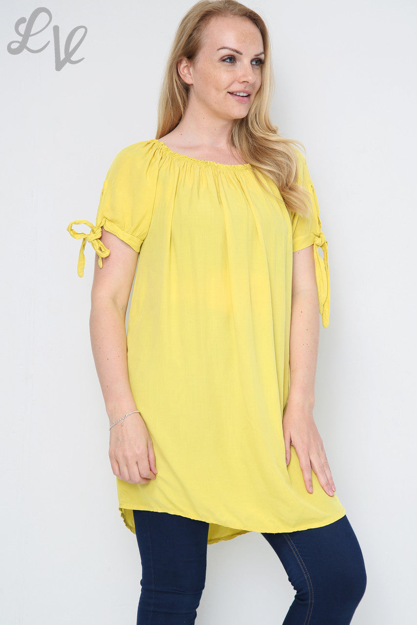 Dames Effen Tuniekjurk Gypsy Stijl Mosterd Stukprijs €9,99
