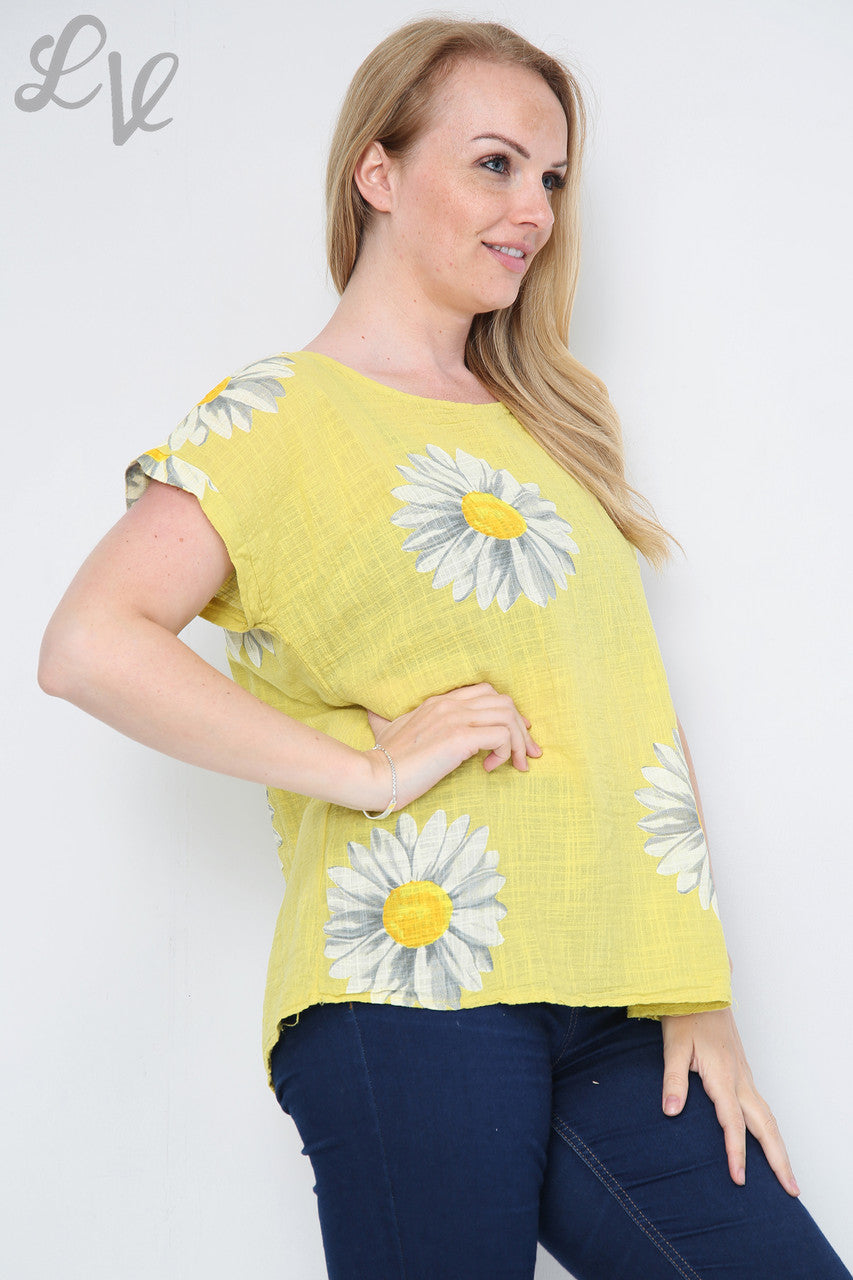 Ladies Daisy Short Sleeved Top Mustard Unit Price £9.99