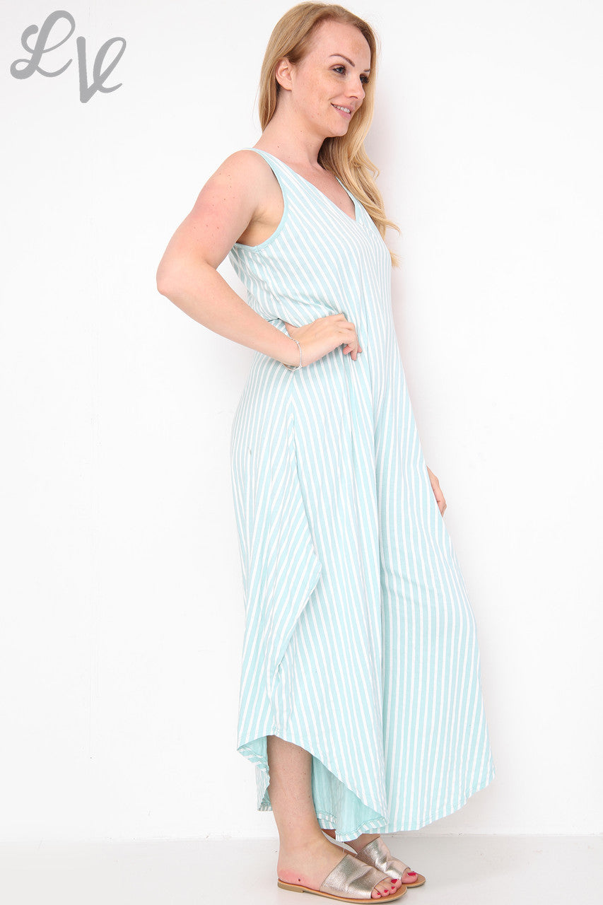 Dames gestreepte jumpsuit met wijde pijpen Tiffany Prijs per stuk € 9,99