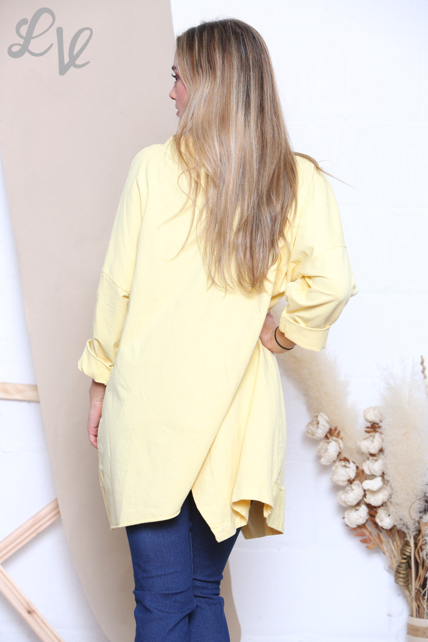 Dames Sweatshirt met trekkoord bij de hals Lemon