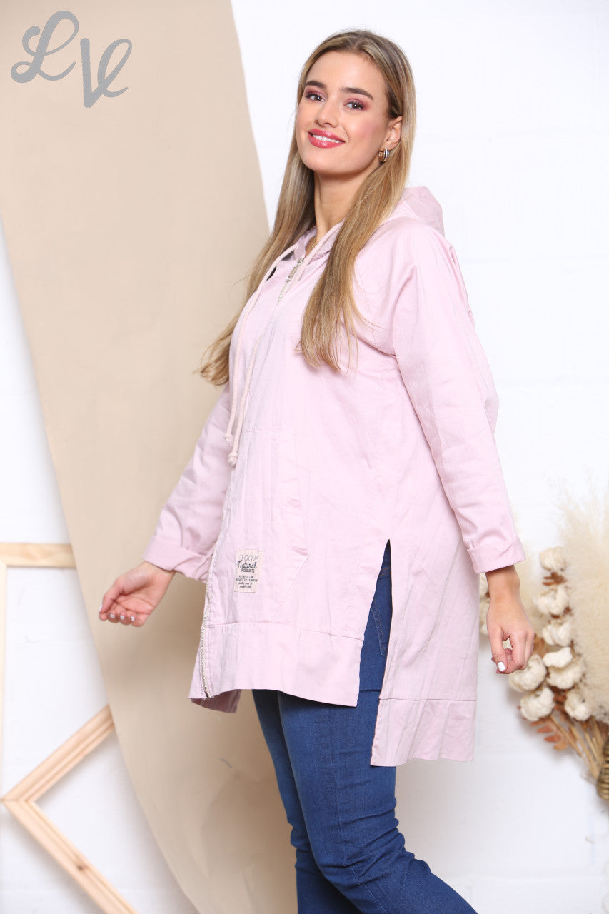 Dames Hoodie met Rits Roze
