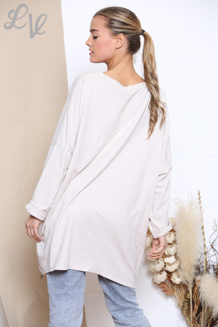 Dames Sweatshirt met Graphic Print Steen