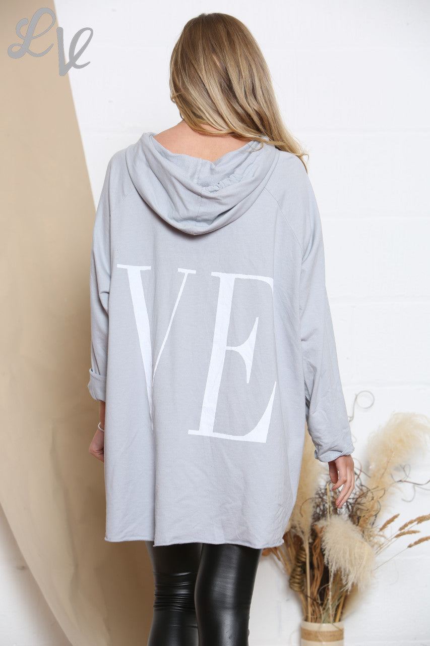 Dames Top met capuchon Grijs Stukprijs €8,99