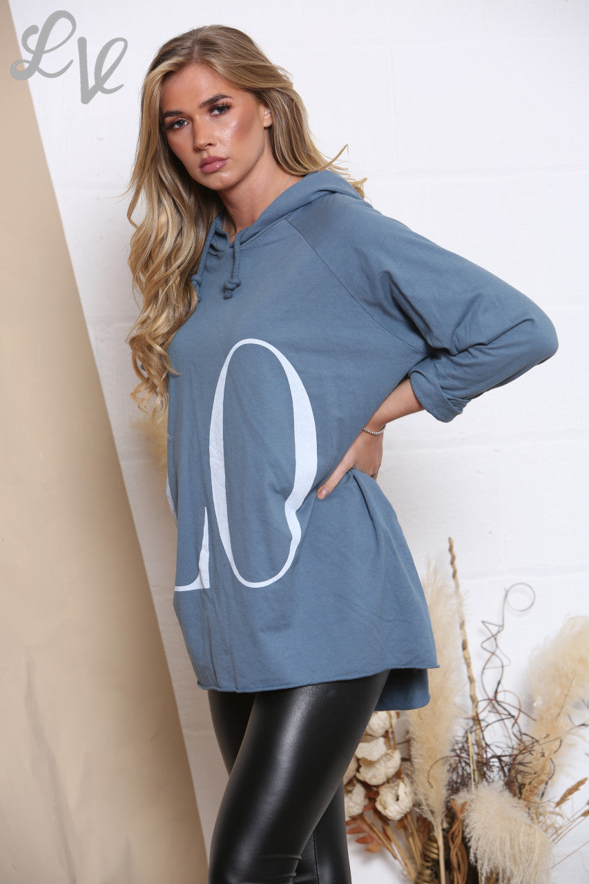 Ladies LOVE Hooded Top Denim Unit Price £8.99