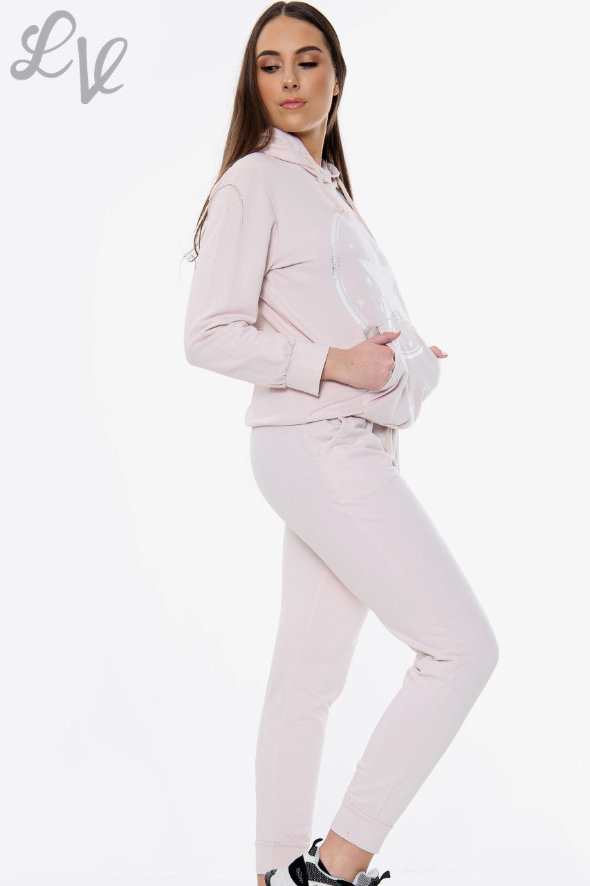 Ladies Star Graphic Lounge Set Dusty Pink Unit Price £14.99