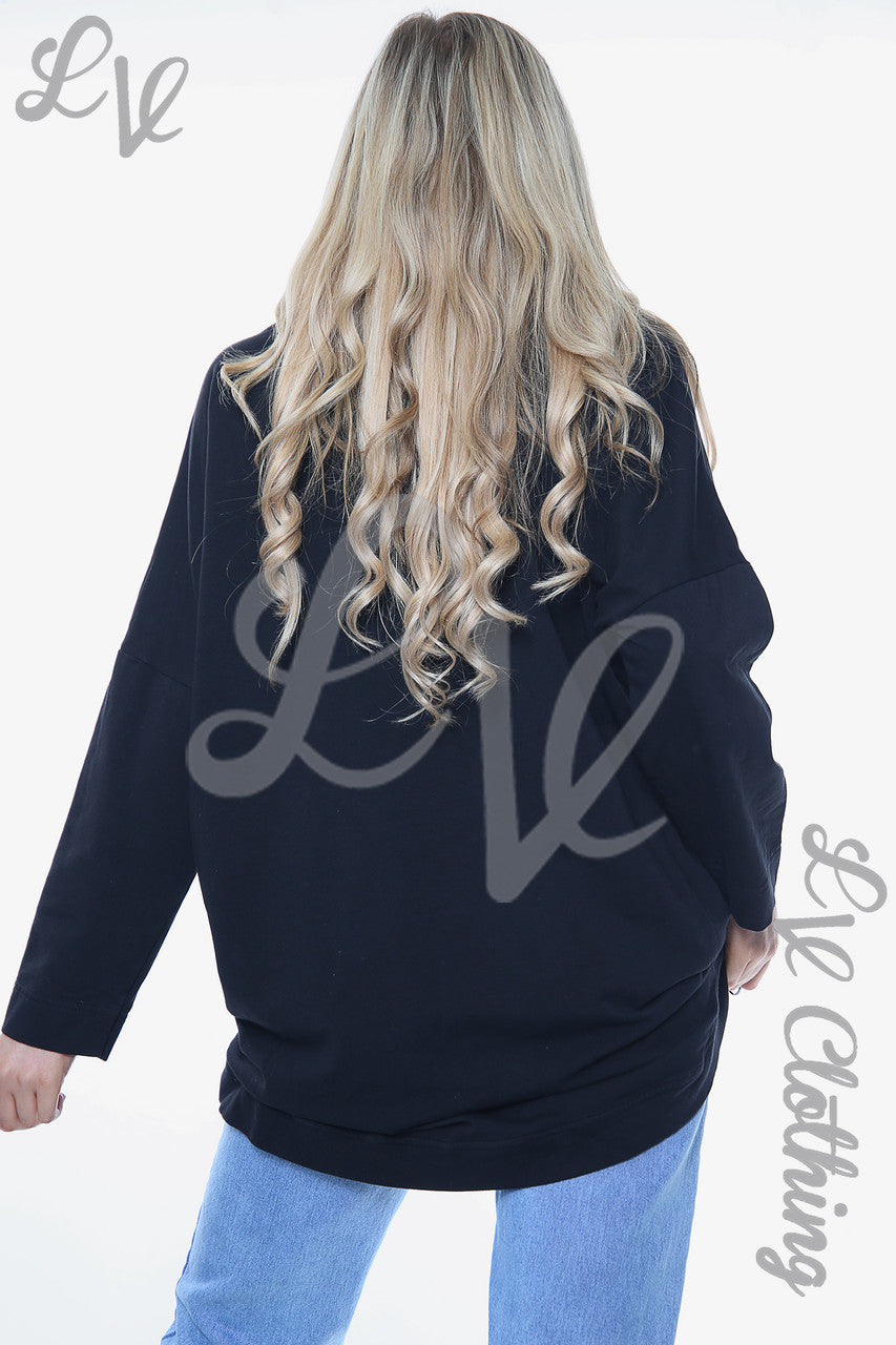 Ladies Be Kind Sweatshirt Top Zwart Stukprijs €14,99