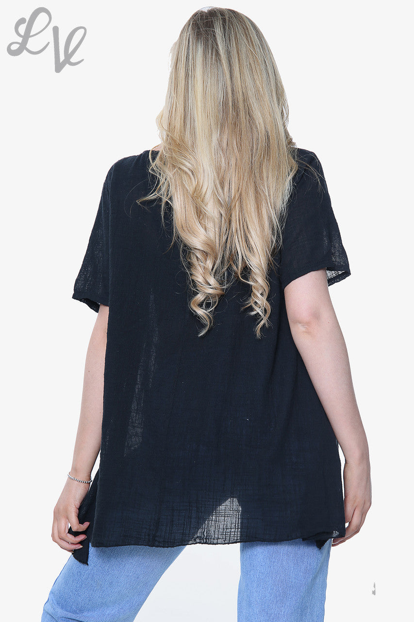 Dames Paardenbloem Top Zwart Prijs per eenheid € 8,99