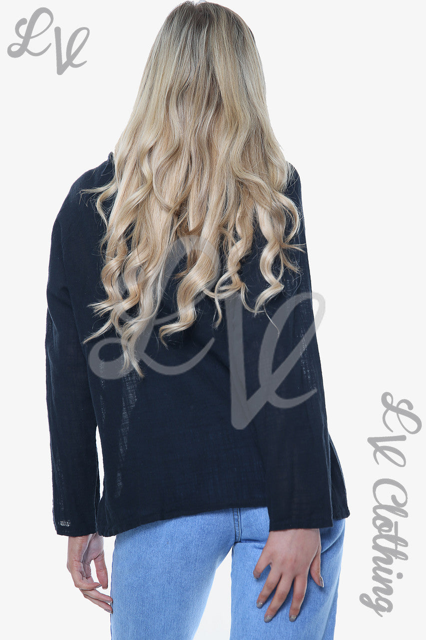 Ladies Dandelion Long Sleeve Top Black Unit Price £10.99