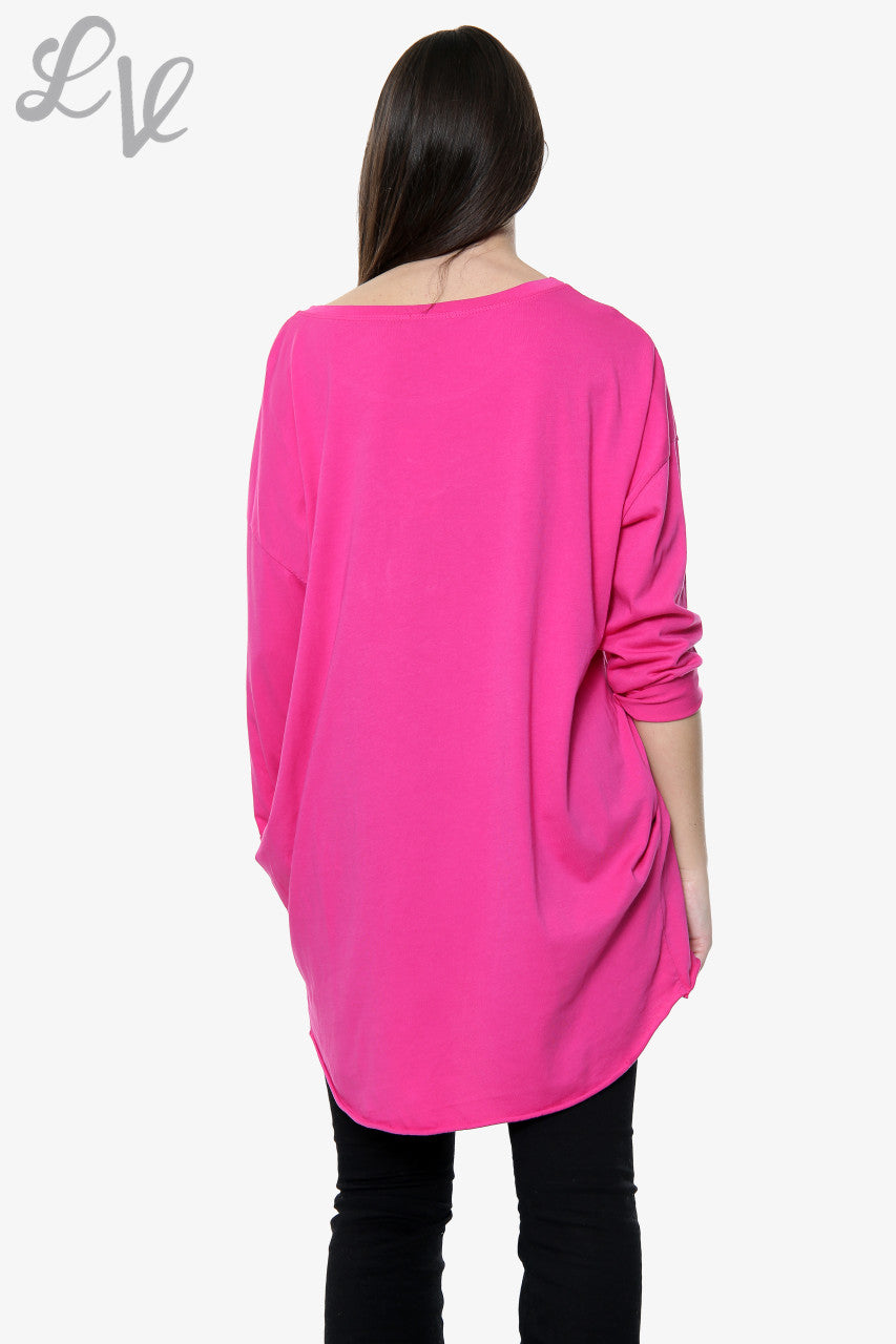 Dames Squiggle Love Heart Top Cerise Prijs per eenheid € 10,99