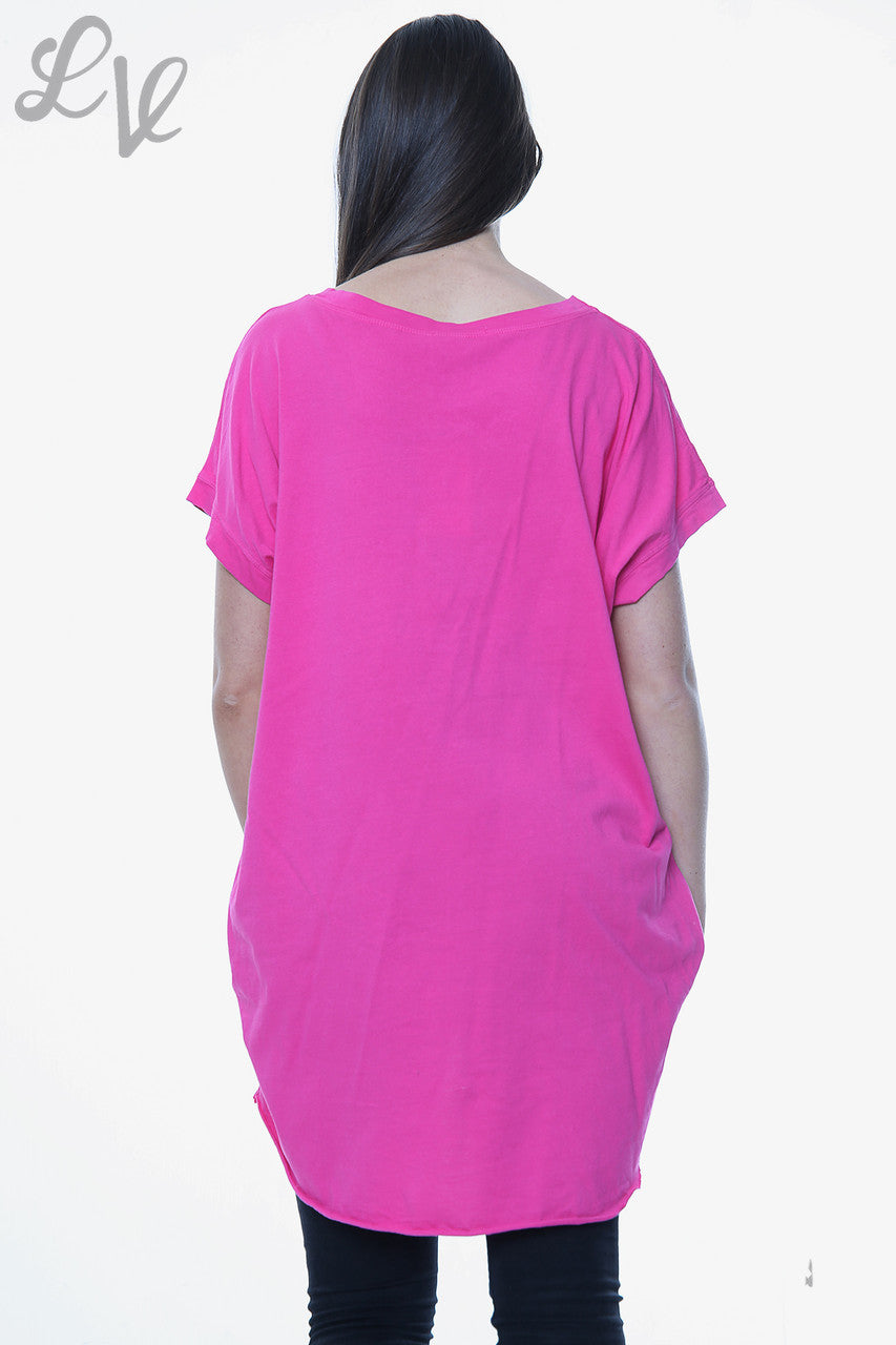 Ladies Nice Slogan Top Cerise Unit Price £6.99