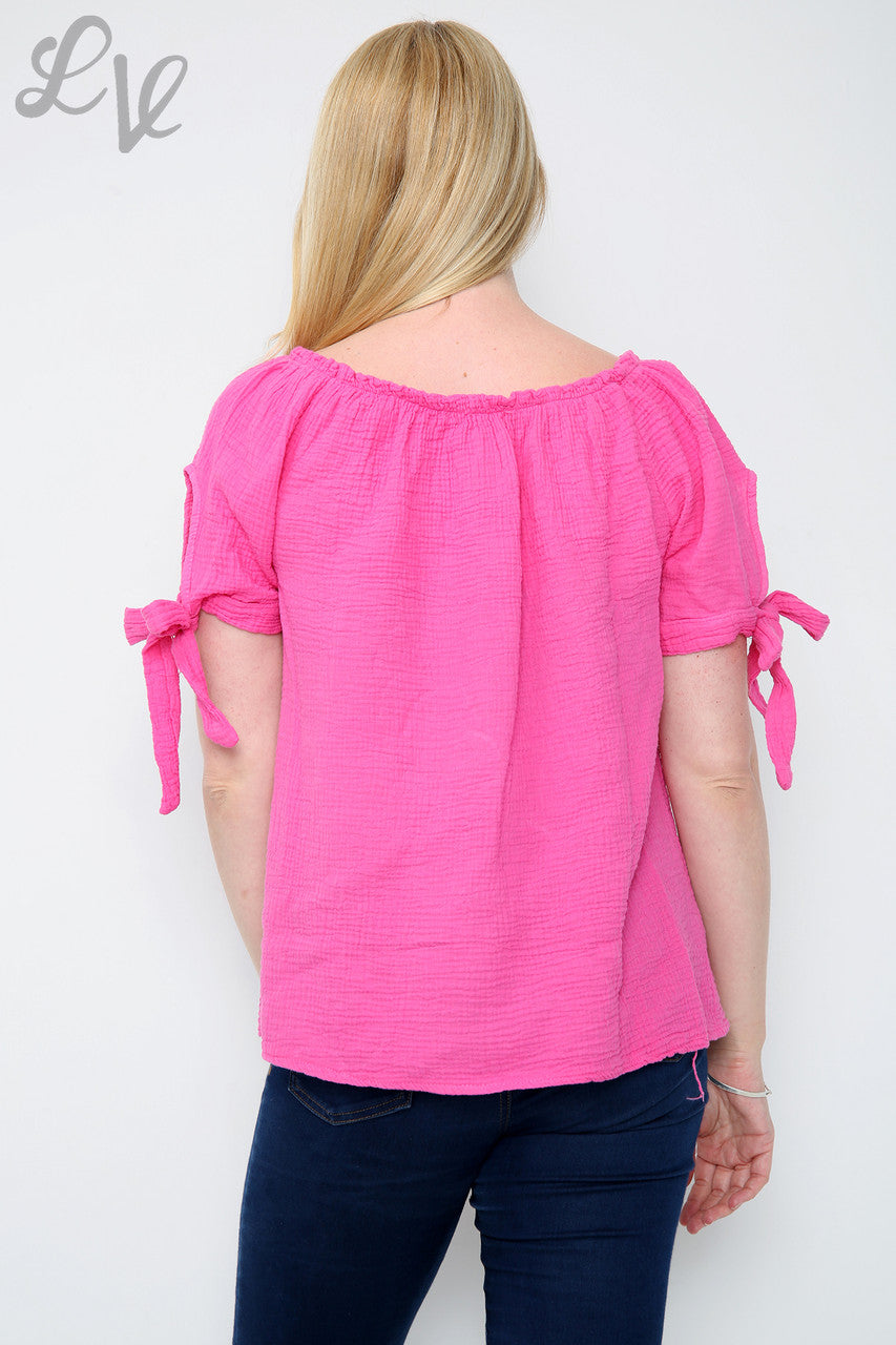 Effen Gypsy Top voor Dames Cerise